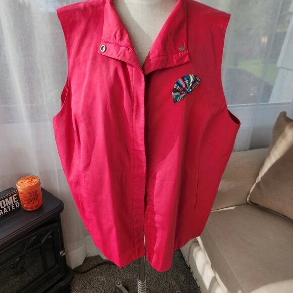 Eileen Fisher Vest Jacket Sleeveless Womens 3X Preppy Fuchsia pink - Picture 1 of 6